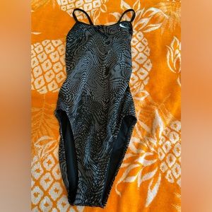 black and grey nike one piece